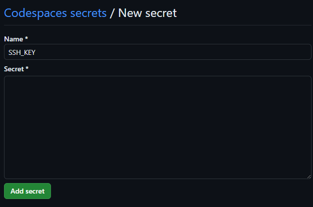 Adding a new secret to your repository